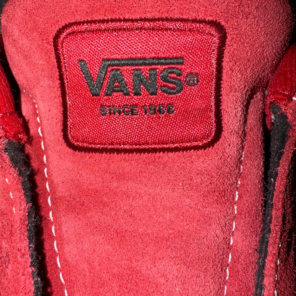 VANS-“OldSkool” Sued Red/Red Checkered- Deluxe Comfort Ortholite 500714 *RARE* - Picture 4 of 11